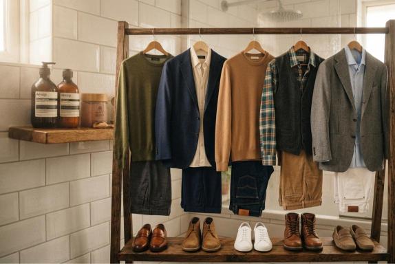 planning the week's outfits during a sunday reset routine
