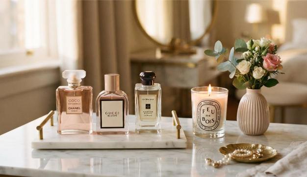 how to choose a signature scent with perfume bottles on a vanity