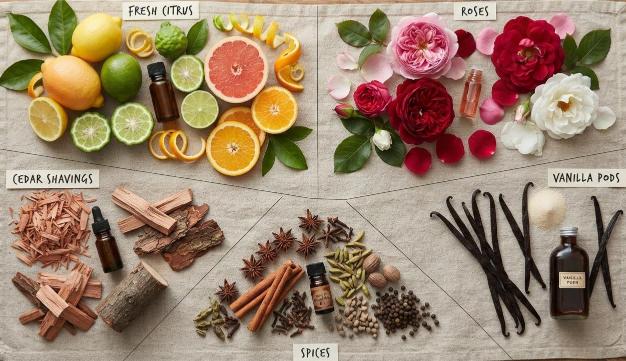 fragrance families: floral citrus woody spicy and gourmand ingredients