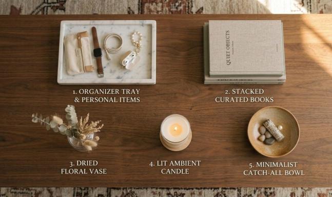 stacked coffee table books topped with a sculptural object