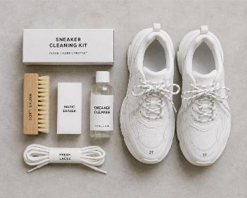 sneaker cleaning kit keeping white chunky sneakers fresh