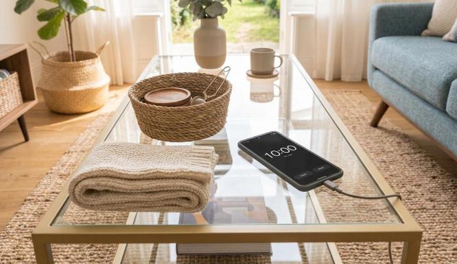 10 minute living room reset routine with timer and basket