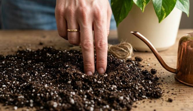 finger soil test before watering low maintenance indoor plants