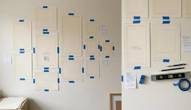 paper templates planning an easy DIY wall art gallery layout